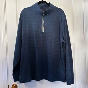 Dockers Men's Quarter Zip Pullover Blue Textured Knit XL new with tags sweater
